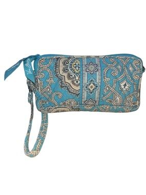 Vera Bradley Totally Turquoise Wristlet - Excellent Condition